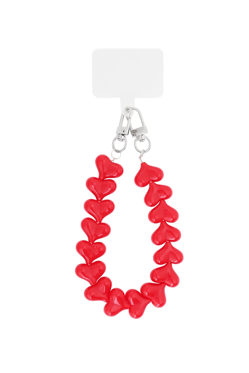 Phone cord hearts - Orange