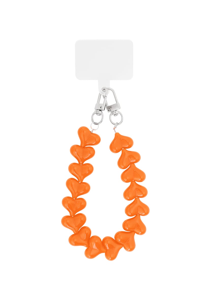 Phone cord hearts - Orange