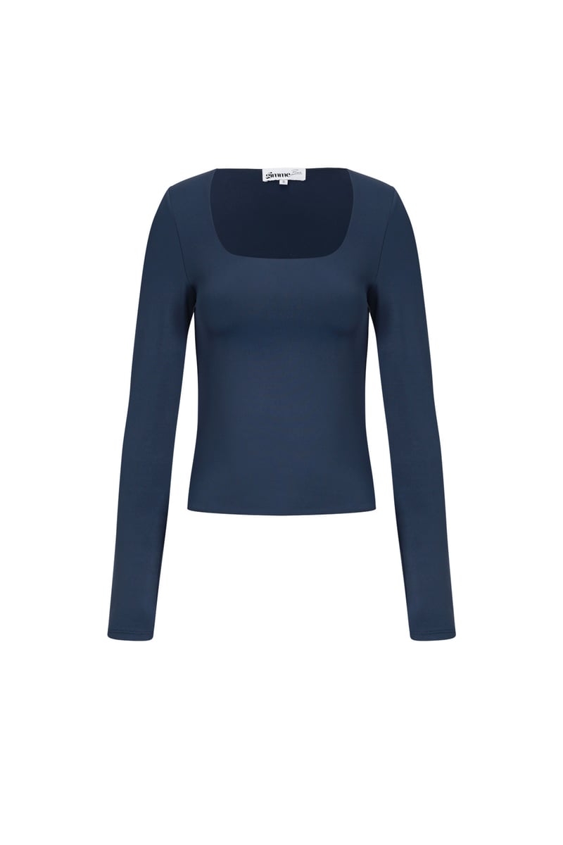 Nylon Langarmshirts Einfarbig Basic Alle Passformen Kleidung