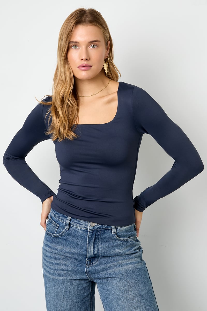 Nylon Langarmshirts Einfarbig Basic Alle Passformen Kleidung