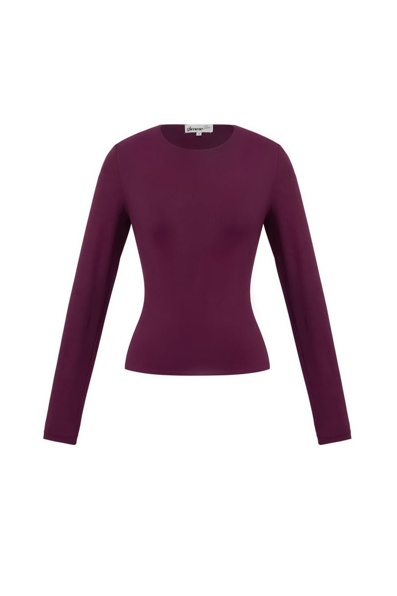 Nylon Langarmshirts Einfarbig Basic Alle Passformen Kleidung