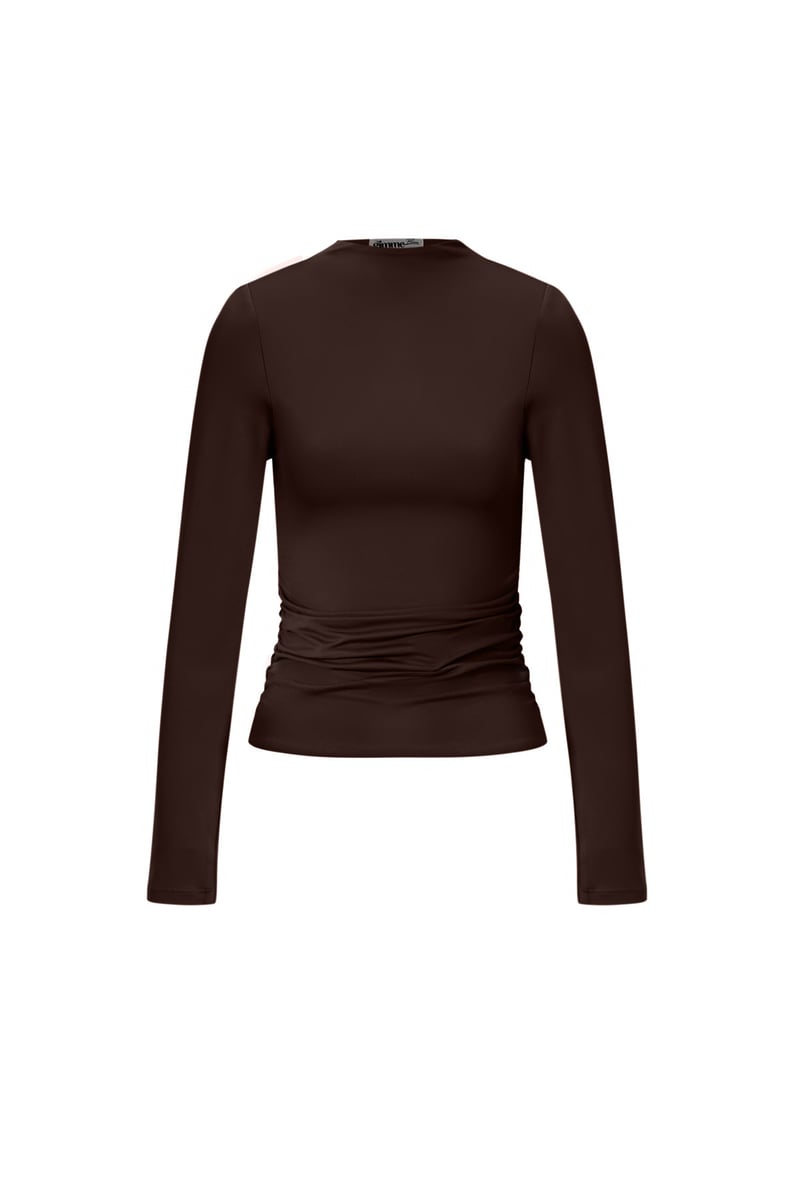 Nylon Langarmshirts Einfarbig Basic Alle Passformen Kleidung