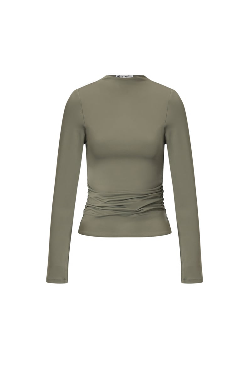Nylon Langarmshirts Einfarbig Basic Alle Passformen Kleidung