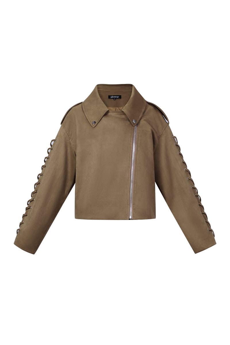 Wildlederjacke mit Schnürung