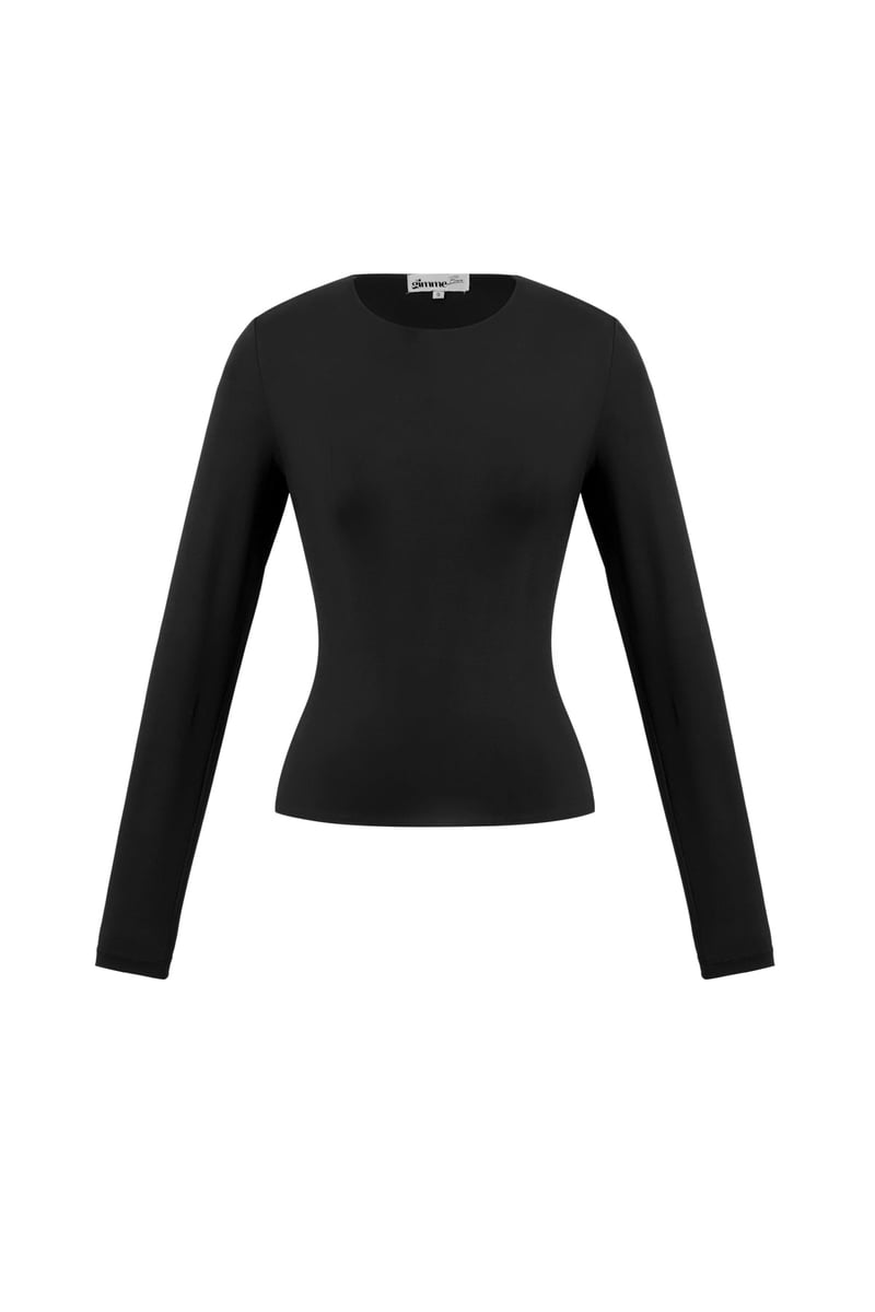 Nylon Langarmshirts Einfarbig Basic Alle Passformen Kleidung