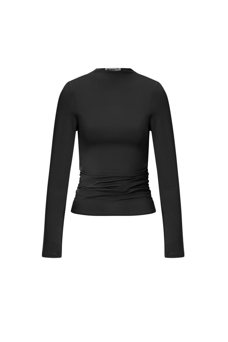 Nylon Langarmshirts Einfarbig Basic Alle Passformen Kleidung