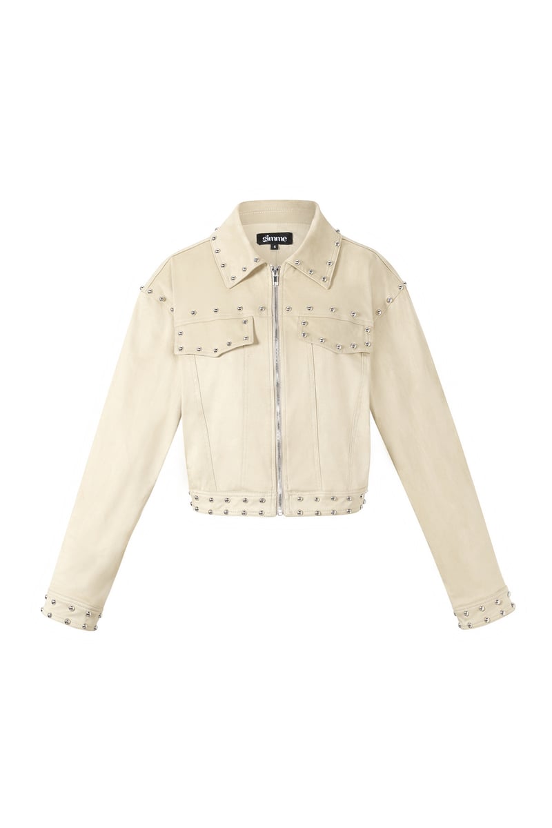 Wildlederjacke mit Nieten