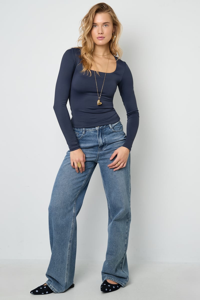 Nylon Langarmshirts Einfarbig Basic Alle Passformen Kleidung